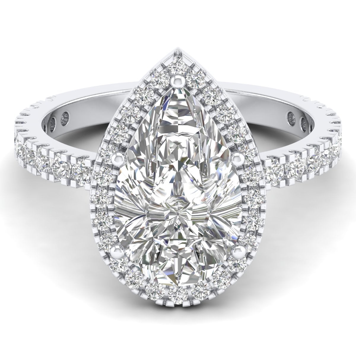 Pear Cut Pavé & Halo Ring
