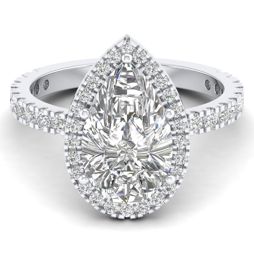 2 Carat Pear Shape Halo & Pavé