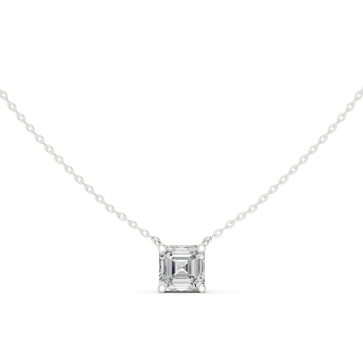 Asscher Solitaire Pendant