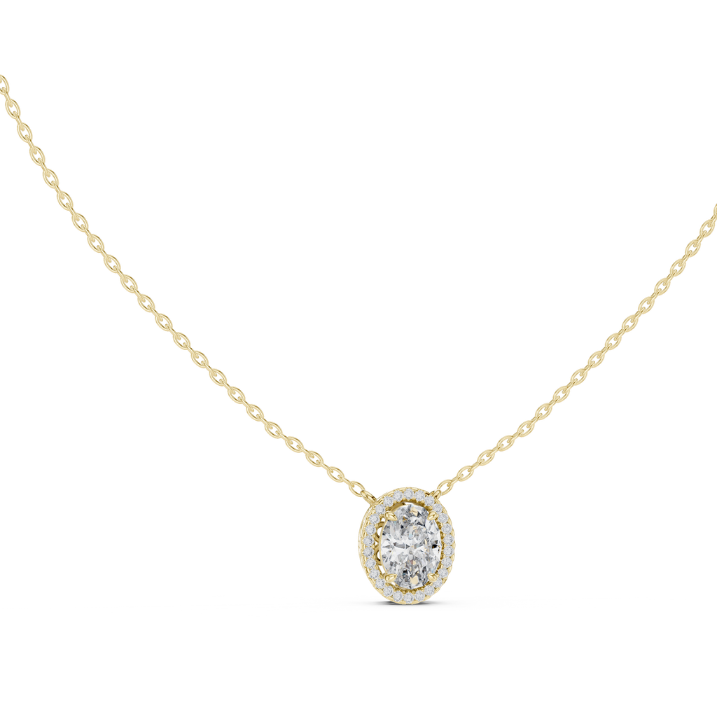 Oval Halo Pendant