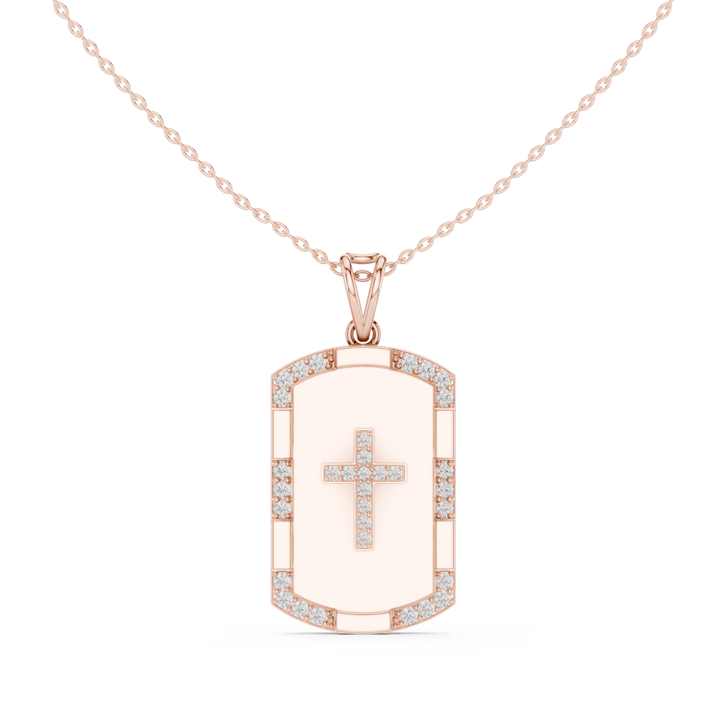 Cross Dog Tag Pendant