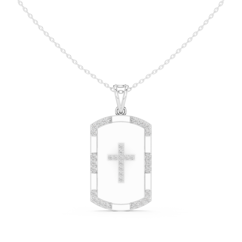 Cross Dog Tag Pendant