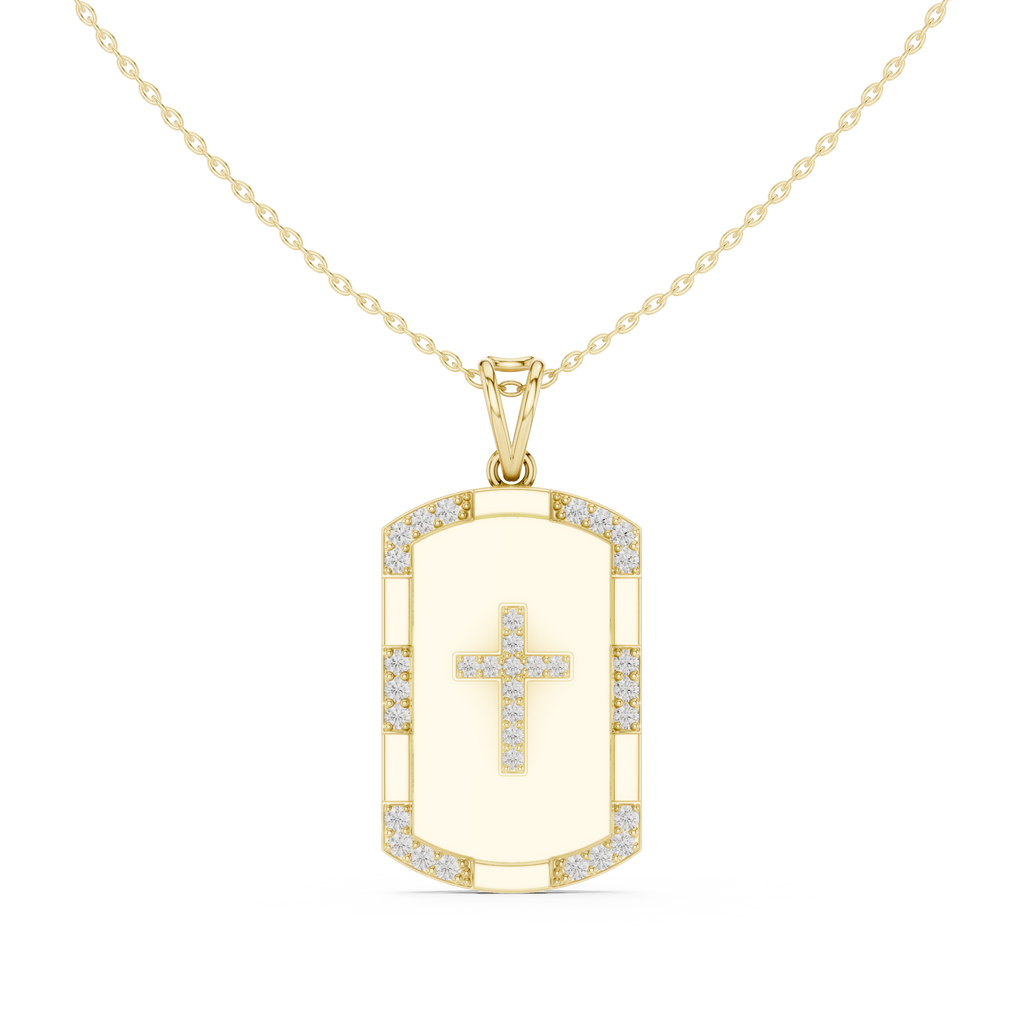 Cross Dog Tag Pendant