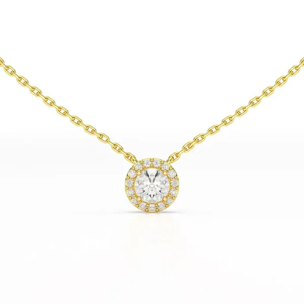 0.60 Carat Round Halo Pendant