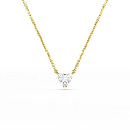 1 Carat Heart Solitaire Pendant
