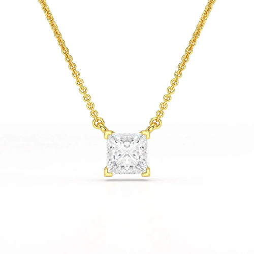 1 Carat Princess Solitaire Pendant