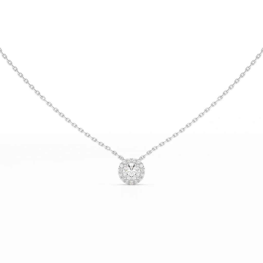 0.60 Carat Round Halo Pendant