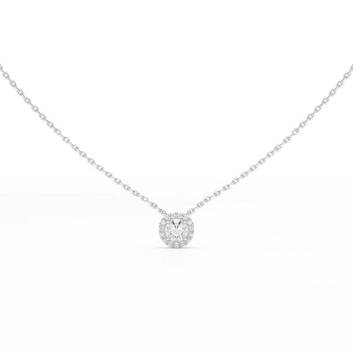 0.60 Carat Round Halo Pendant