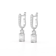 Load image into Gallery viewer, 4.42 Carat Emerald Shape Drop Earring