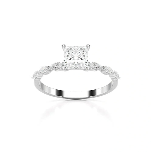 1.3 Carat Princess with Marquise side stones