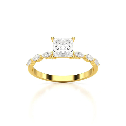 1.3 Carat Princess with Marquise side stones