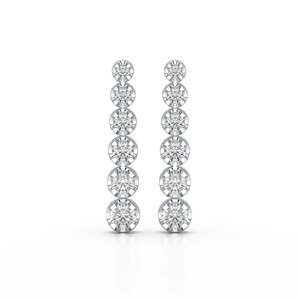 2.8 Carat Round Drop Earrings