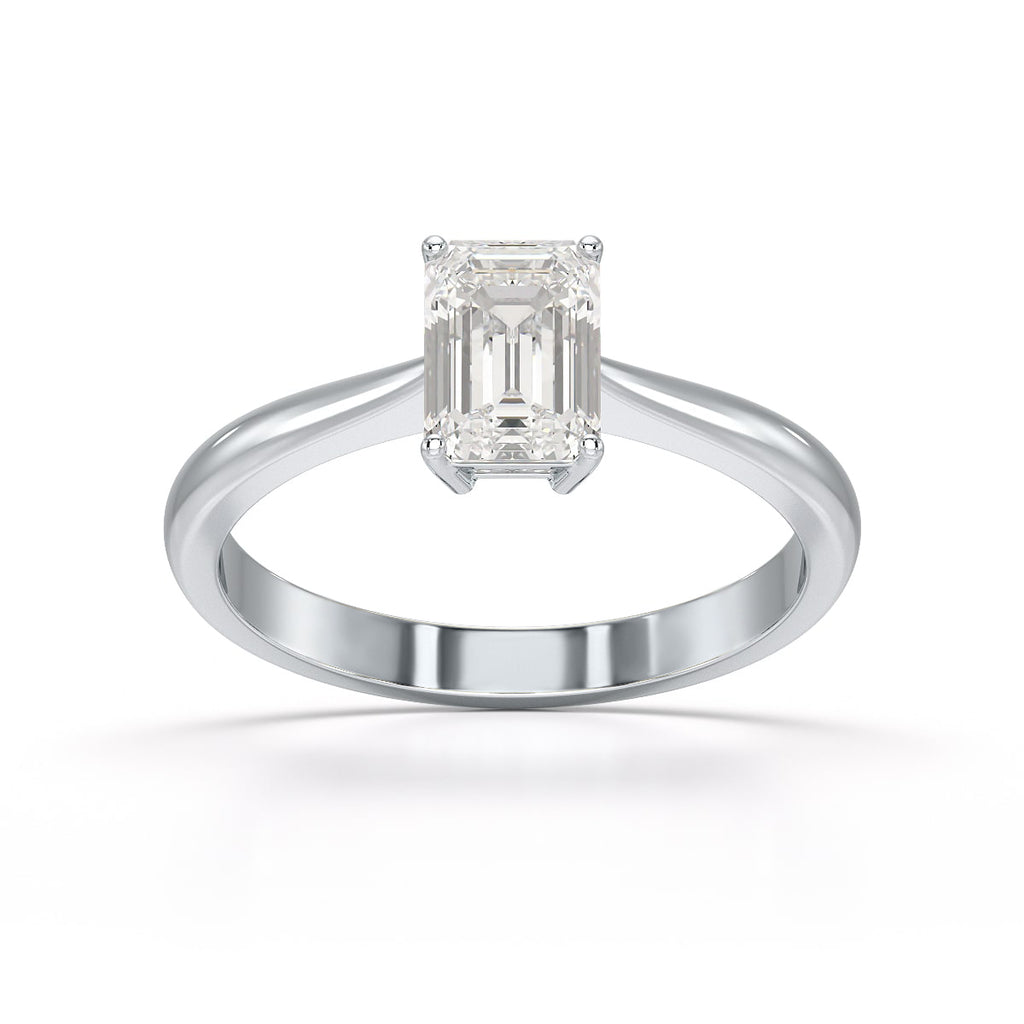 1 Carat Emerald Shape Solitaire