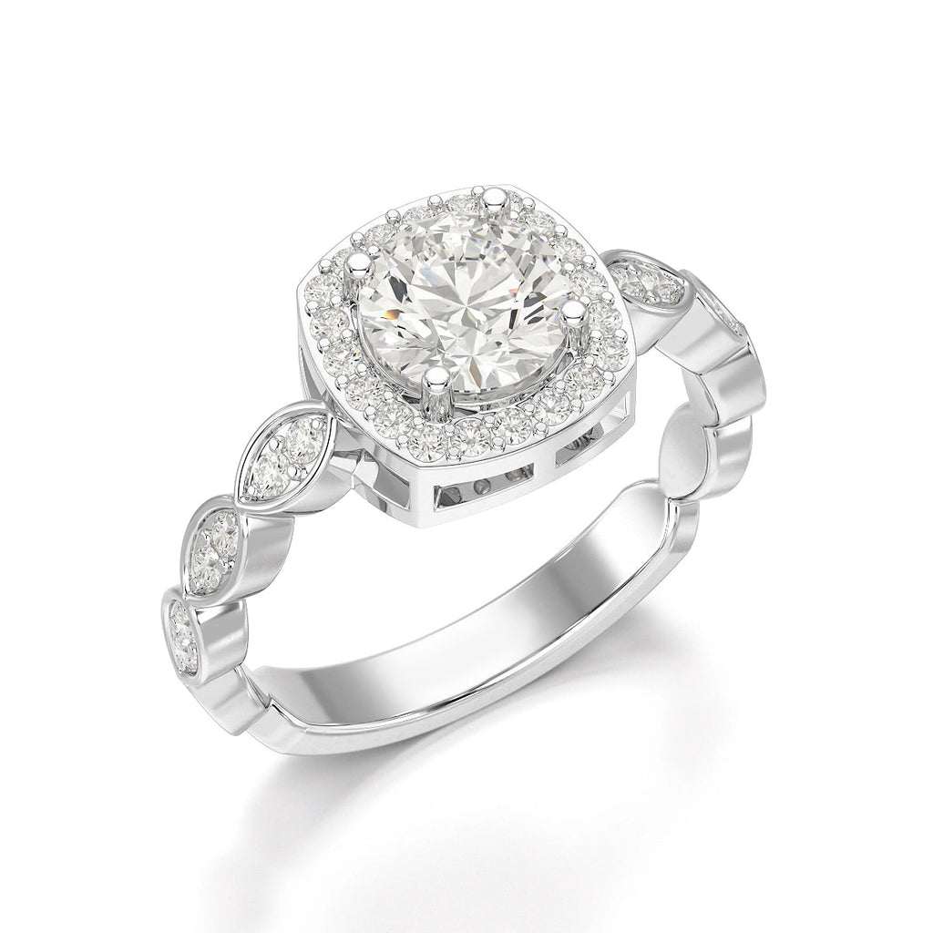 Cushion Halo Ring