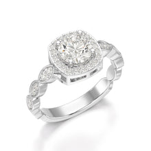 Load image into Gallery viewer, Cushion Halo Ring