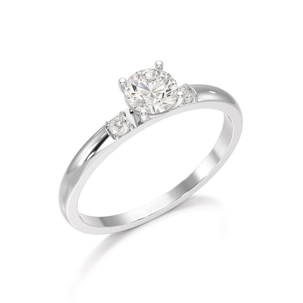 0.57 Carat Round Three Stone Ring