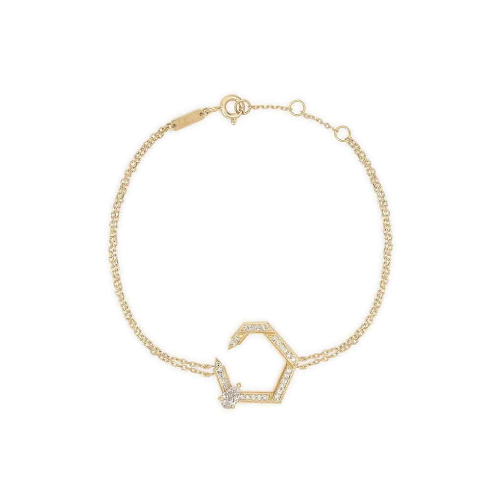 Hexagon Diamond Double Chain Bracelet