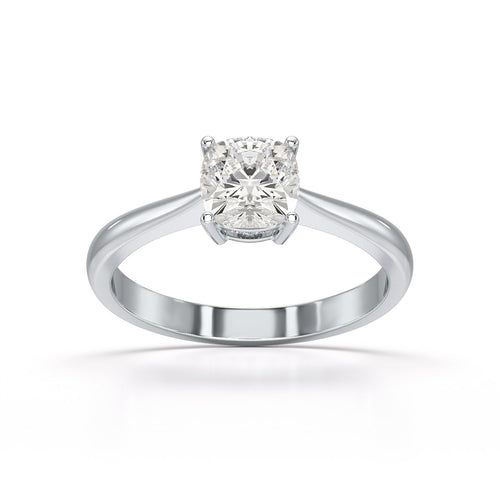 1 CT Cushion Cut Lab Diamond Solitaire Ring