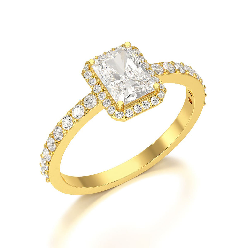 3.61 Carat Radiant Halo Ring