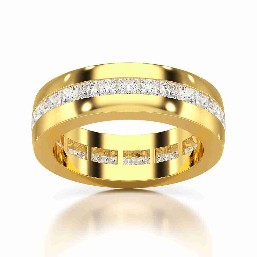 Princess Cut Men’s Eternity Band