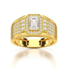 Load image into Gallery viewer, 1.72 Carat Round &amp; Emerald Centre Stone Men’s Ring