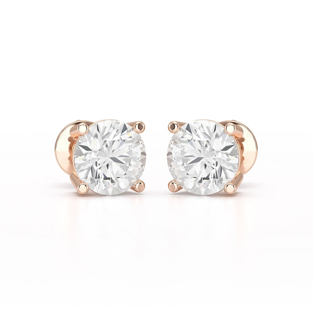 2 Carat Round Studs