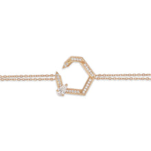 Load image into Gallery viewer, Hexagon Diamond Double Chain Bracelet