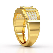 Load image into Gallery viewer, 1.72 Carat Round &amp; Emerald Centre Stone Men’s Ring