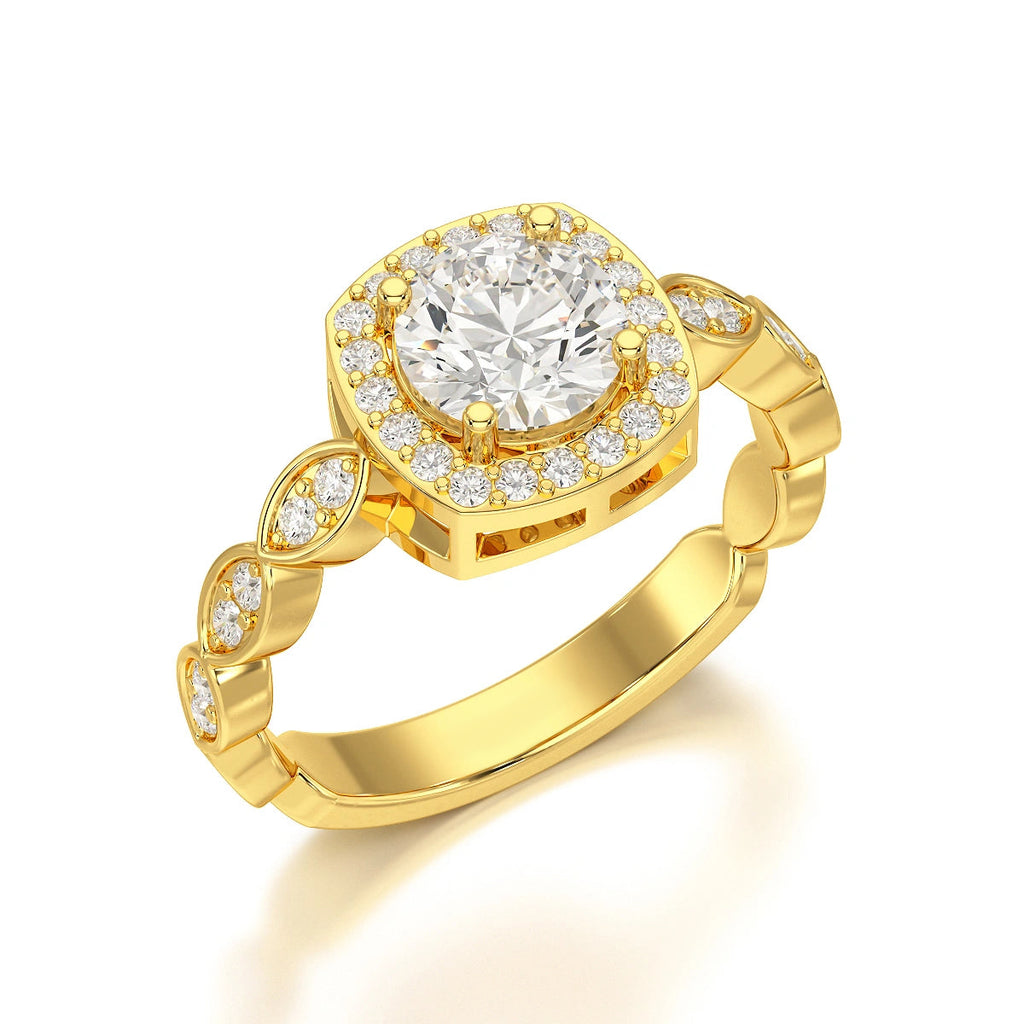 Cushion Halo Ring