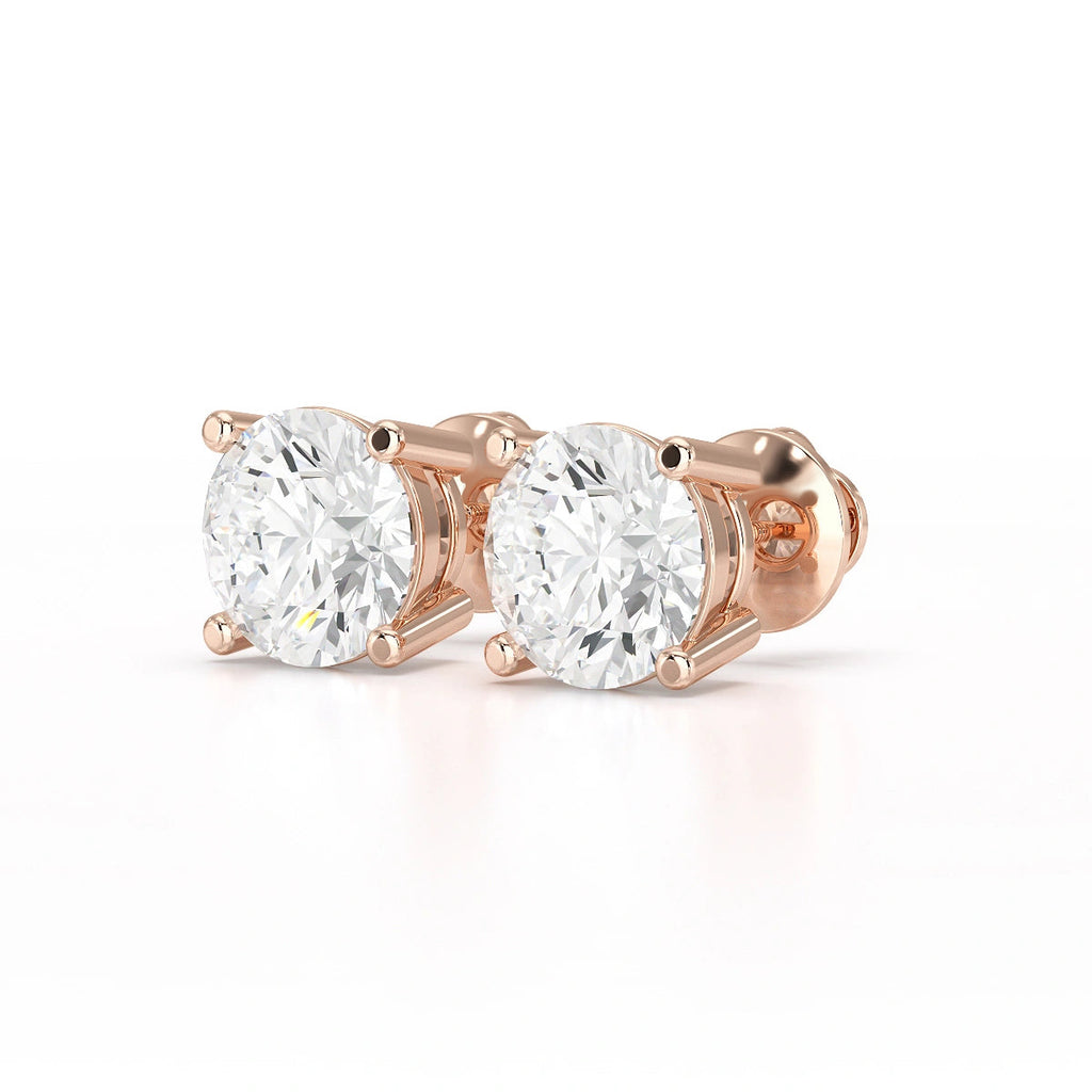 2 Carat Round Studs