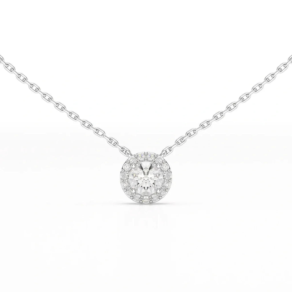 0.60 Carat Round Halo Pendant