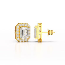 Load image into Gallery viewer, 2.51 Carat Emerald Halo Studs