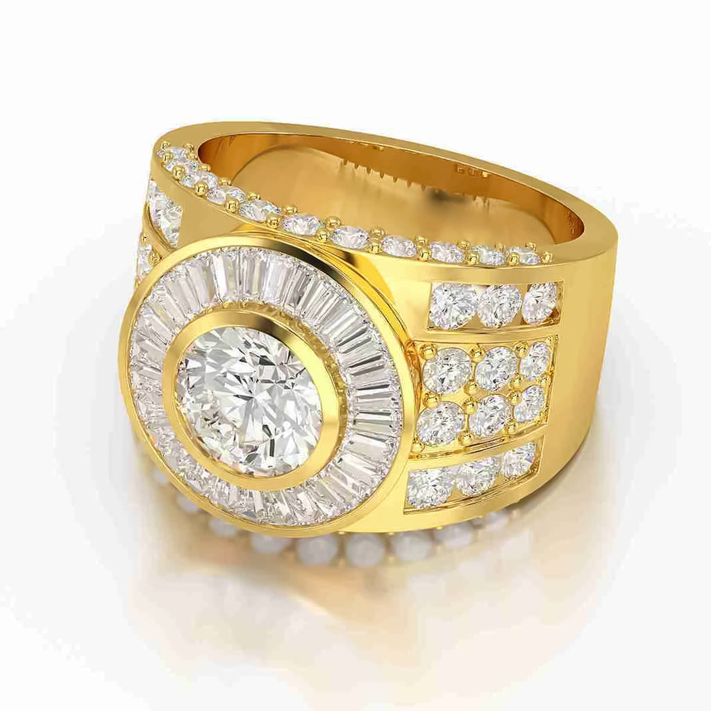 5.75 Carat Round Men’s Ring