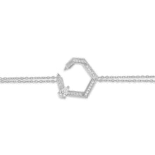 Load image into Gallery viewer, Hexagon Diamond Double Chain Bracelet