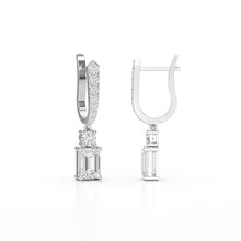 Load image into Gallery viewer, 4.42 Carat Emerald Shape Drop Earring