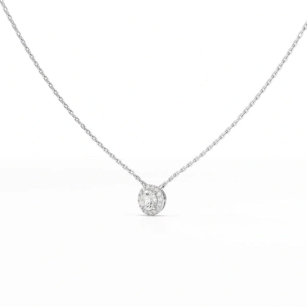 0.60 Carat Round Halo Pendant
