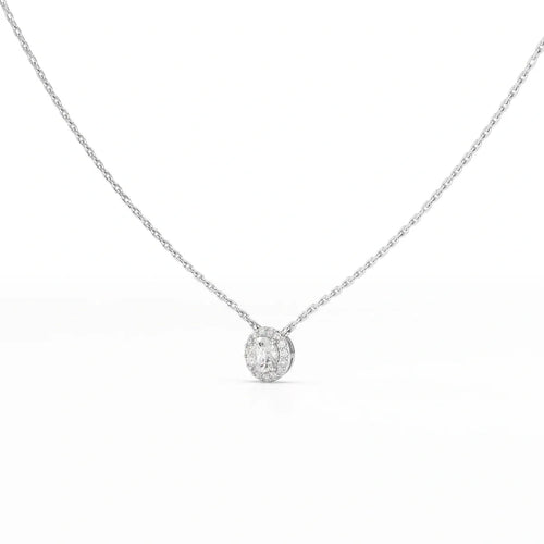 0.60 Carat Round Halo Pendant