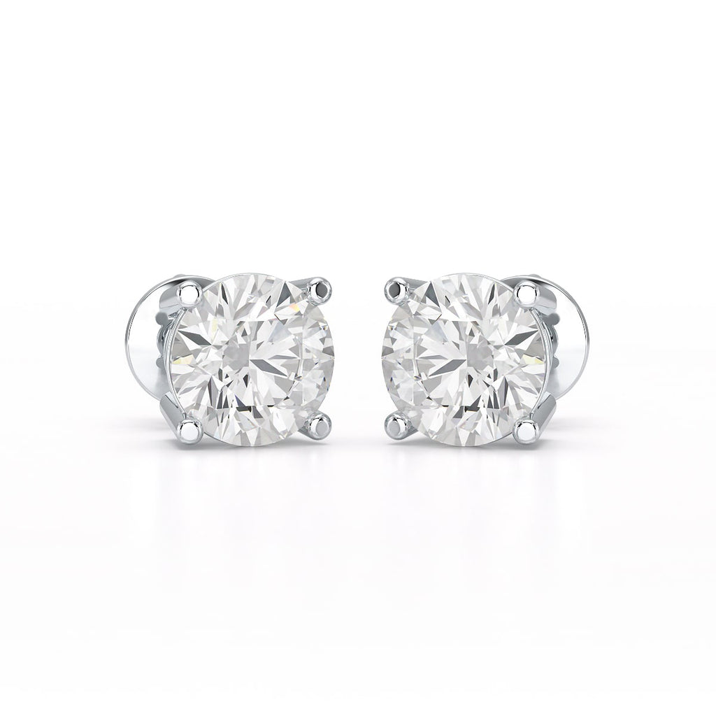 2 Carat Round Studs