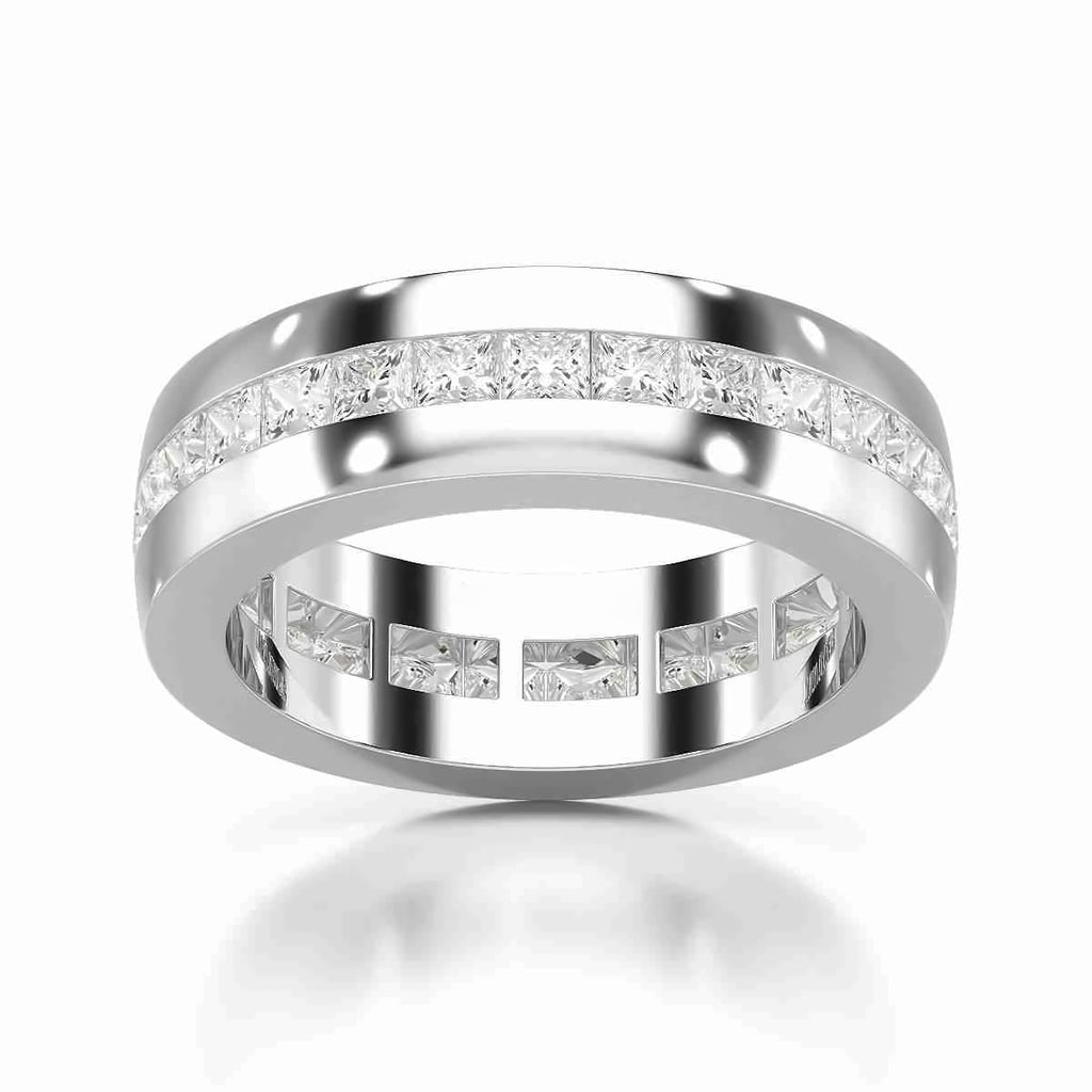 Princess Cut Men’s Eternity Band