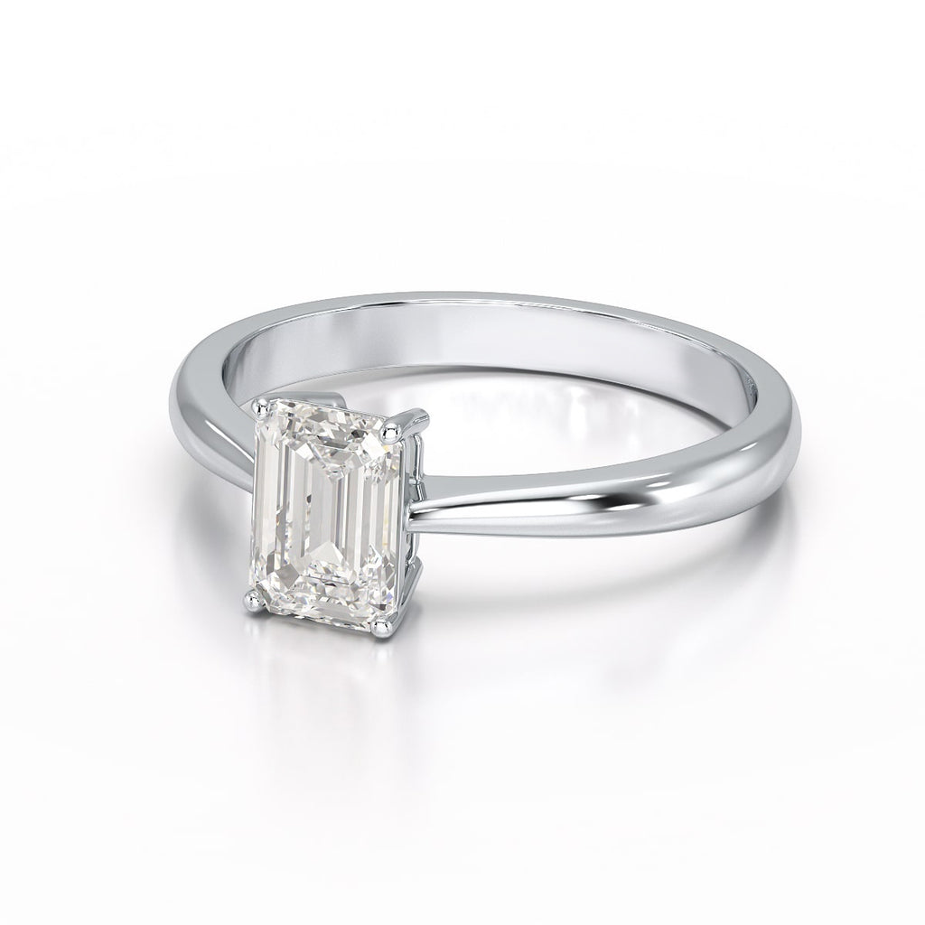 1 Carat Emerald Shape Solitaire