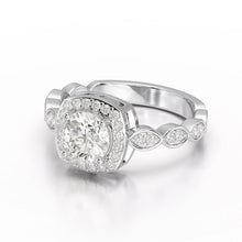 Load image into Gallery viewer, Cushion Halo Ring