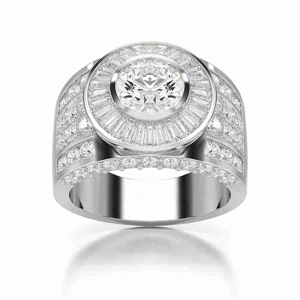 5.75 Carat Round Men’s Ring