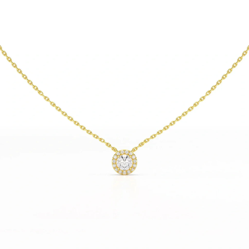 0.60 Carat Round Halo Pendant
