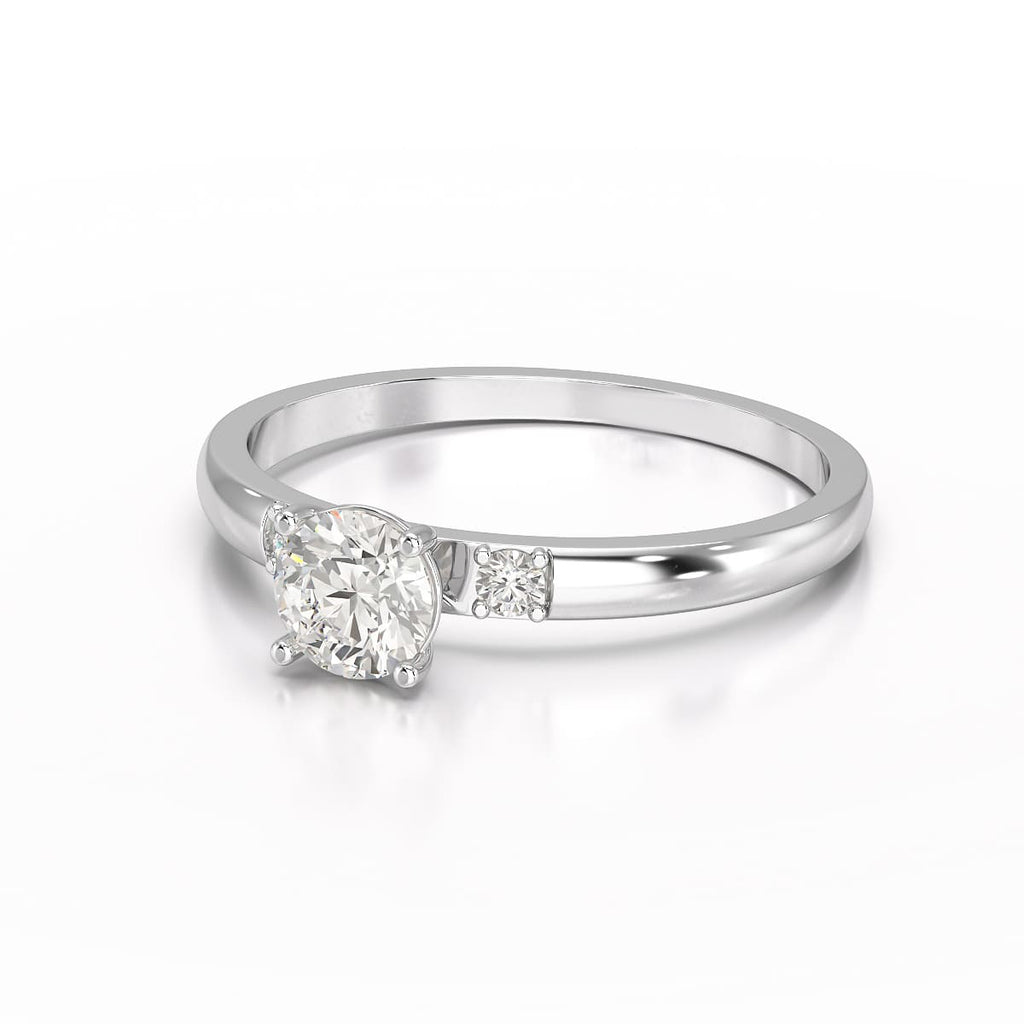 0.57 Carat Round Three Stone Ring