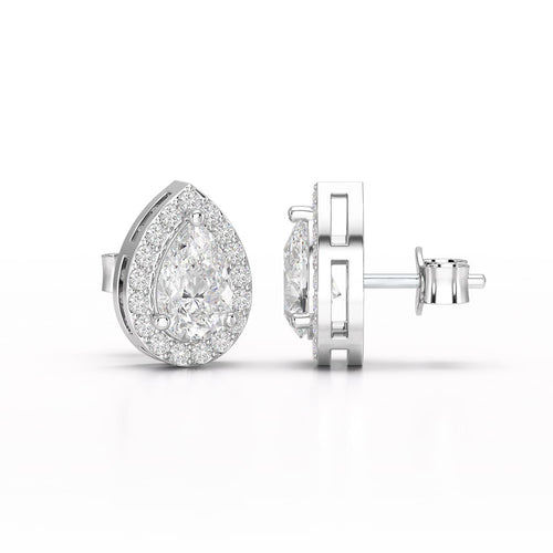 1.27 Carat Pear Shape Studs