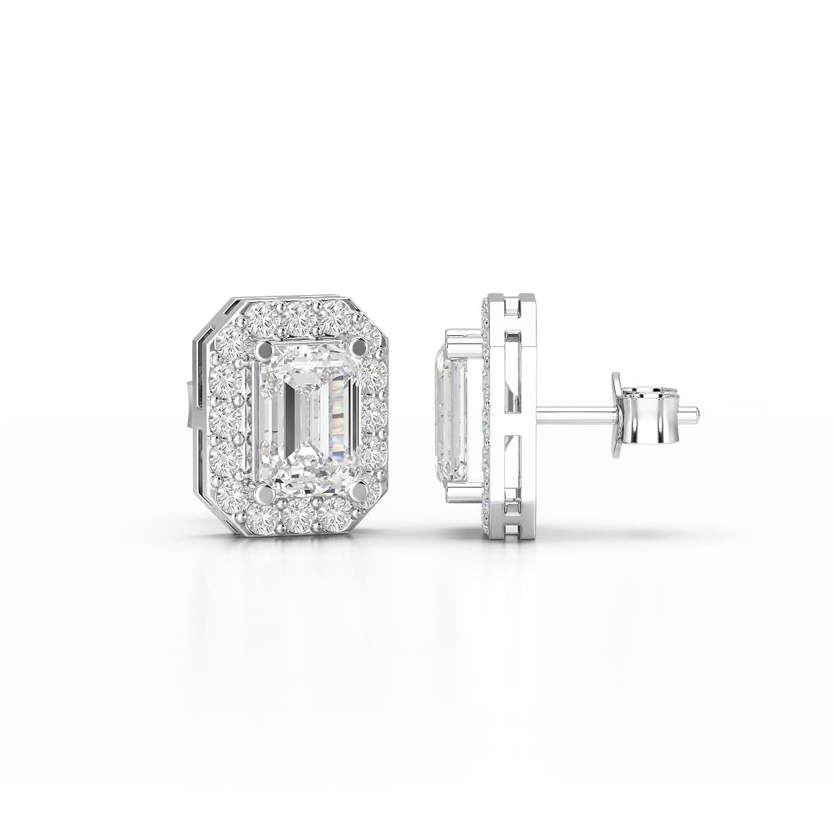 Emerald Halo Studs