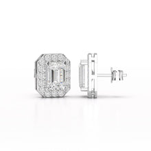 Load image into Gallery viewer, 2.51 Carat Emerald Halo Studs