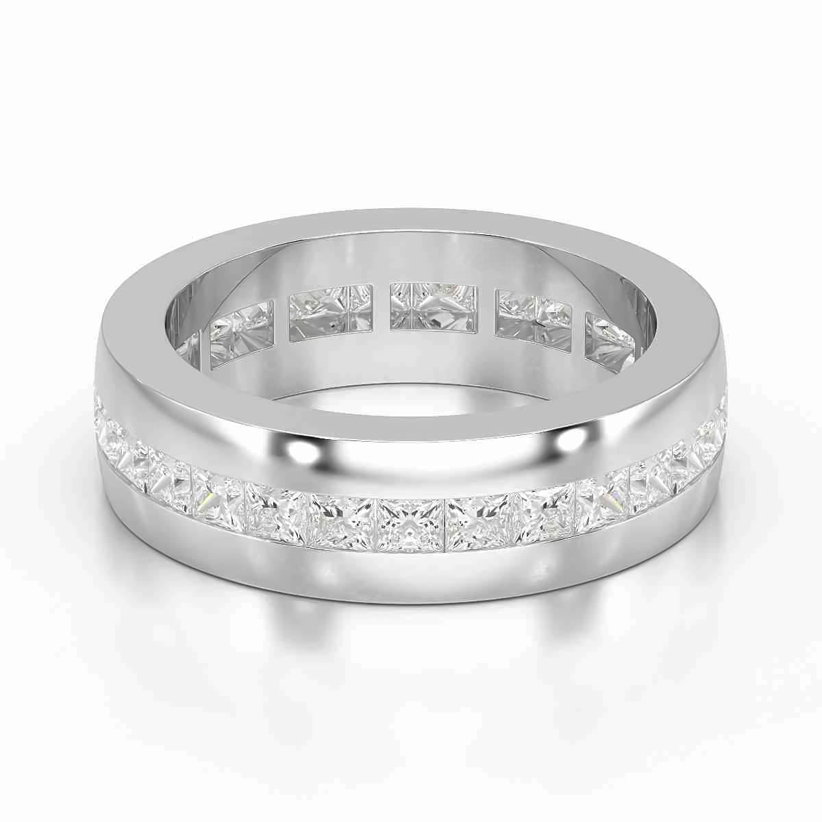 Princess Cut Men’s Eternity Band