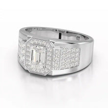 Load image into Gallery viewer, 1.72 Carat Round &amp; Emerald Centre Stone Men’s Ring