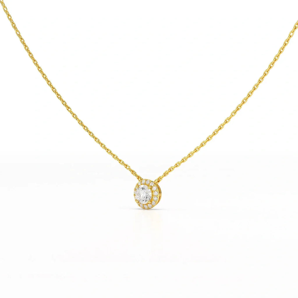0.60 Carat Round Halo Pendant